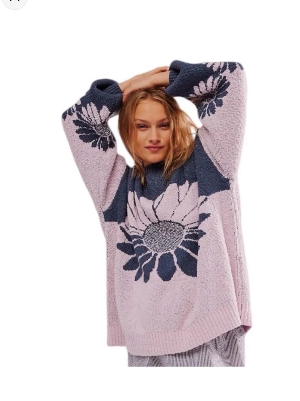 Oversized Free people in Bloom Floral sweater MSRP $248